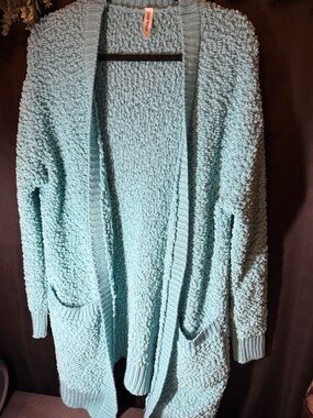 Cozy Popcorn Knit Open-Front Cardigan Sweater - L Zenana Premium